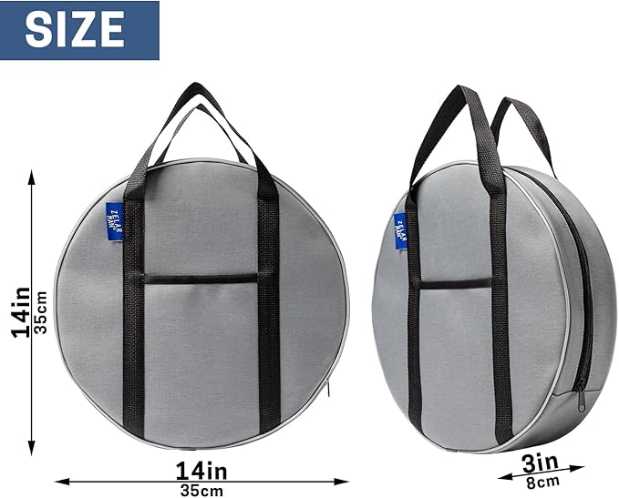 14 Inch Jumper Cable Bag,Tools Cable Bag, Cable Storage Organizer With Exterior Pocket For EV Charging Cables for Electric Vehicles,Extension Cables
