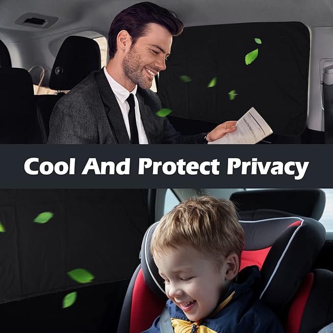 XCBYT Magnetic Car Window Shades 4 Pack - Blackout Side Window Sun Shade for Privacy & Car Camping, 99% UV Blocking Car Window Covers for Side Windows, Heat Protection Travel Shades for SUV Sedan
