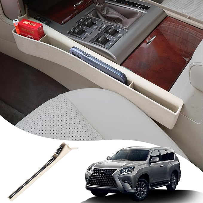 Suitable for 2010-2021 Lexus GX460 Seat Gap Storage Box 400 Central Control Storage Box Modification (2010-2021 Beige-master driving)