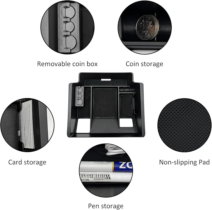 JOJOMARK Center Console Organizer Tray fits for 2022-2025 GMC Sierra/Chevy Silverado 1500 Accessories,2024-2025 Silverado/Sierra 2500HD 3500HD (Wireless Charging With Full Console w/Bucket Seats Only)