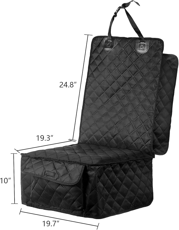 Fasmov 2 Pack Front Dog Car Seat Cover, Full Protection Dog Car Seat Cover with Side Flaps, Nonslip Pet Seat Covers with Elastic Bottom, Waterproof Car Seat Covers Fits for Cars, Trucks, SUVs