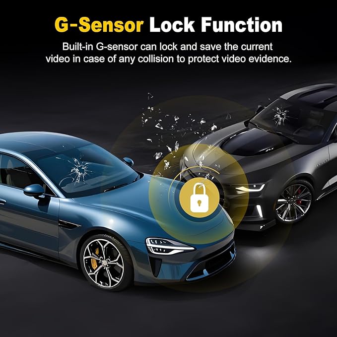 4K+2K Dash Cam Front and Rear, Free 64GB Card Included, 5.8GHz WiFi Dash Camera for Cars, Built-in G-Sensor, 3.2” IPS Screen, 170°Wide Angle, Night Vision, 24 Parking Mode