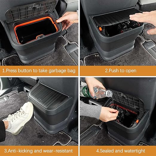 PACEWALKER for Toyota Sienna Car Trash Can Modification Waterproof in- Trash can Row Cup Holder Design for Toyota Sienna 2021-2025 Accessories Brown