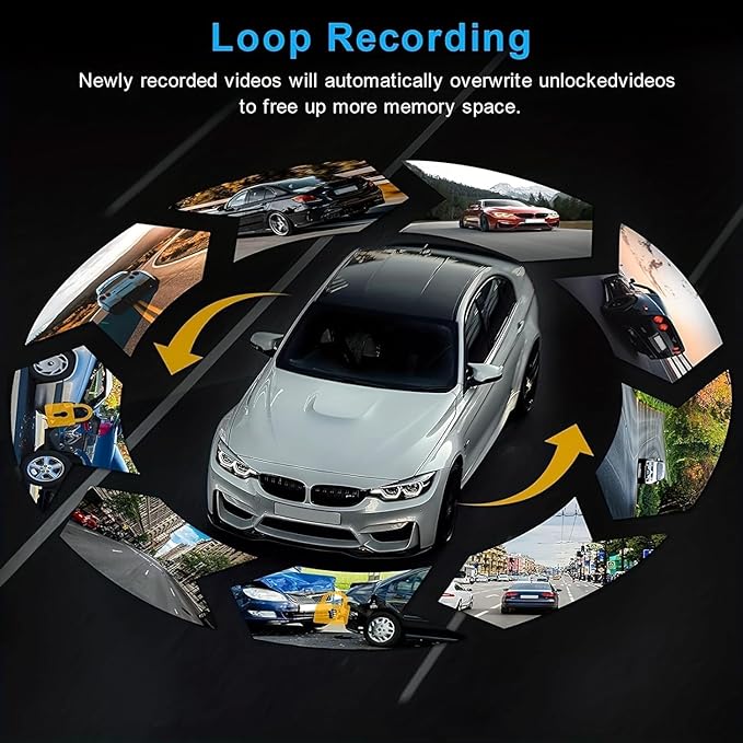1080P Dash Camera Front and Inside,Dashcams for Cars with IR Night Vision Loop Recording G-Sensor 24Hr Parking (1080 P Front and Inside)