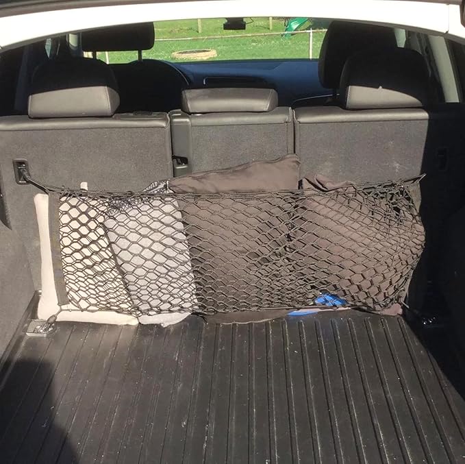 Qty.2 Trunk Organizer Cargo Nets for AUDI Q8 SQ8 2019-2025 – Envelope + Floor Style Cargo Nets for SUV–Premium Mesh Car Trunk Organizer Vehicle Carrier Storage– Compatible with AUDI Q8