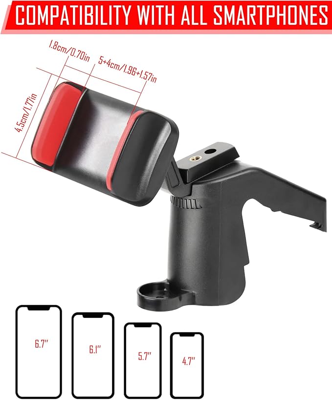 JeCar JK Phone Holder Upgrade Dash Cellphone Mount Interior Accessories for Jeep Wrangler JK JKU 2011-2018, Black