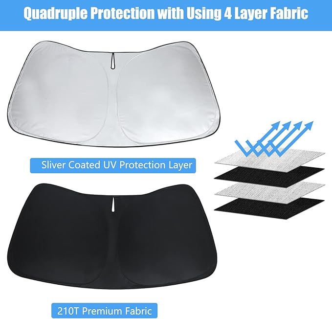 Windshield Sun Shade for 2025-2021 Chevy Tahoe Z71, Front Window Sunshade Protector Cutom Fit Chevrolet Tahoe, Windshield Cover Sun Visor UV Heat Shield Keep Car Cool