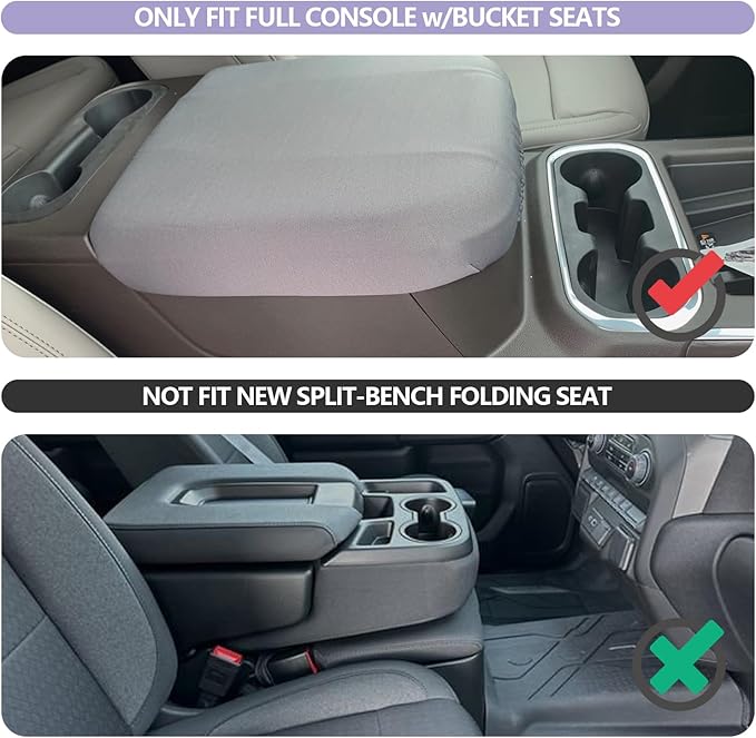 LUWU Center Console Organizer Compatible with 2019 2020 2021 2022 Chevy Silverado/GMC Sierra 1500 & 2020 2021 2022 Chevrolet Silverado/Sierra 2500HD 3500HD Black (ONLY for Full Console w/Bucket Seat)