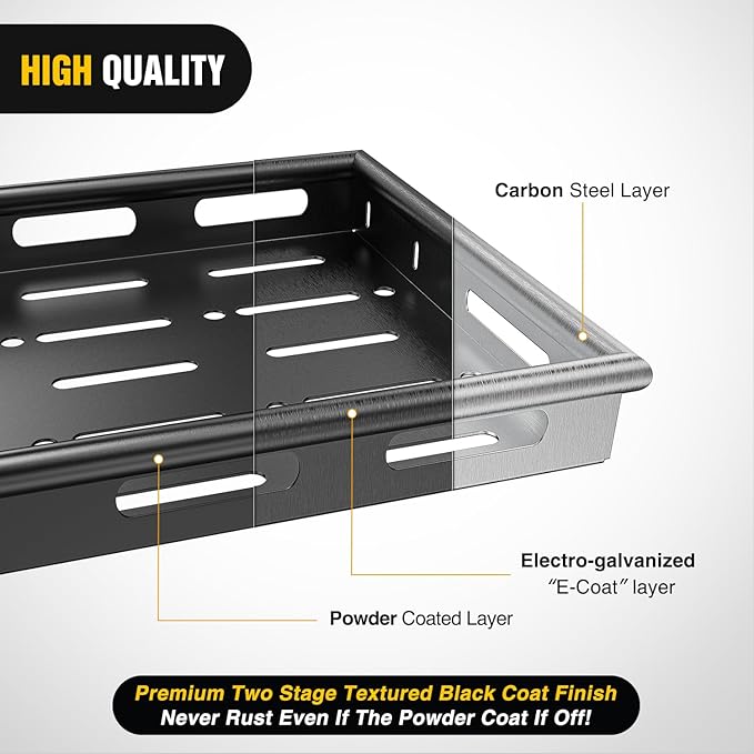 Nilight Interior Storage Rear Trunk Cargo Rack Basket Tray Interior Storage Luggage Carrier for 2007-2025 Wrangler JK JKU & JL JLU Unlimited 4-Door Hardtops