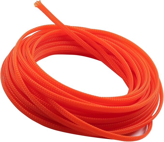 Aicosineg Cable Sleeve Braided Sleeving PET Wire Loom Tubing Cable 32.81ft-1/6inches Wrap Protector for HiFi Audio and Video Headphone Cable Protect Wires from Chewing of Pets Orange