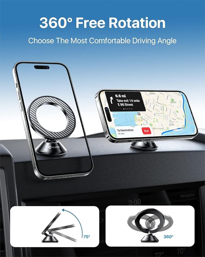 andobil for Magsafe Car Mount [20 Strongest Magnets & Upgraded 3M Adhesive] Dashboard Magnetic Car Phone Holder for iPhone 17 Pro Max 16 15 14 13 12 Cell Phone Holder Car for Samsung Galaxy S26/S25