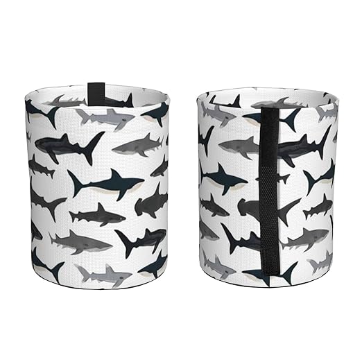 Sharks Nautical Boys Car Trash Can Leak Proof Hanging Waterproof Garbage Can Multipurpose Trash Bin for Car SUV Front Seat Headrest Collapsible and Portable Storage Pocket