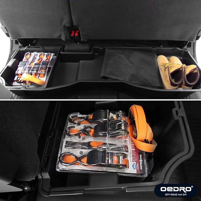 oEdRo Underseat Storage for Chevy Silverado/GMC Sierra 1500(2014-2018) Crew Cab, 2500HD 3500HD(2015-2019), Upgraded Rear Under Seat Storage Truck Organizer Tool Box