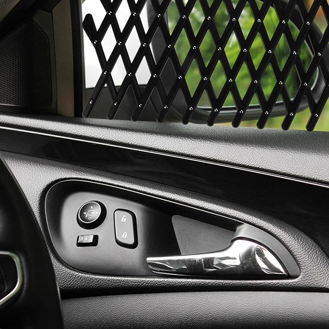 Milisten Adjustable Retractable Car Dog Fence Window Guard Pet Safety Barrier for Vehicle Travel Fits Various Car Window Sizes Prevents Dogs from Jumping Out