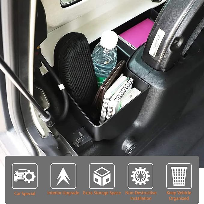 2Pcs Trunk Organizer Storage Wheel Well Storage Bin Rear for 2018-2023 Jeep Wrangler JL JLU 4-Door Storage Rear Storage Box Tray Jeep Wrangler Accessories (Not Applicable to 2-Door JL Models)