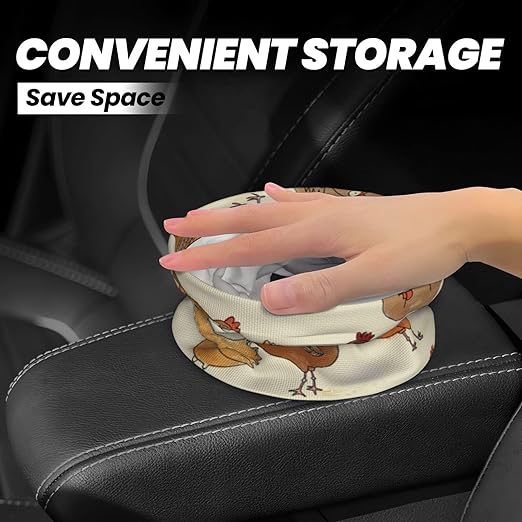 A Brood of Chickens Car Trash Can Leak Proof Hanging Waterproof Garbage Can Multipurpose Trash Bin for Car SUV Front Seat Headrest Collapsible and Portable Storage Pocket