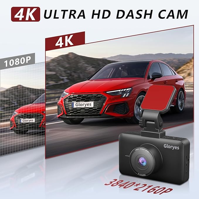 2025 4K Dash Cam Pro Car Camera - Dash Cam Front and Rear,4K/3840 True Dash Camera for Cars,Dash Cams 3.0'' IPS Screen,IR Night Vision,24H Parking,Loop Recording,Free 32G SD Card,Support 512GB