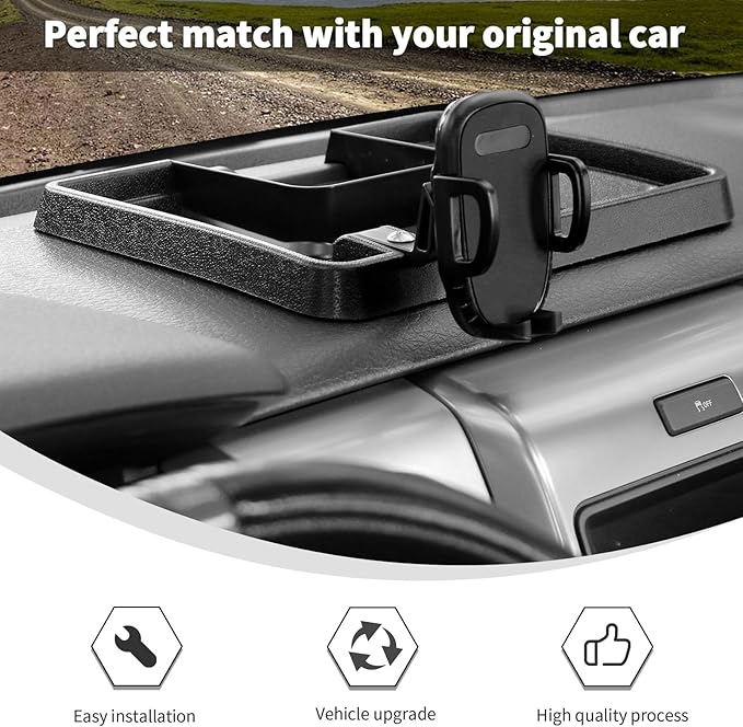 Linskip Dashboard Universal Smartphone Holder Tray Fit for 2009-2014 Ford F-150 Raptor, Rotates Vertical and Horizontal, Easy Push Action, Interior Accessories