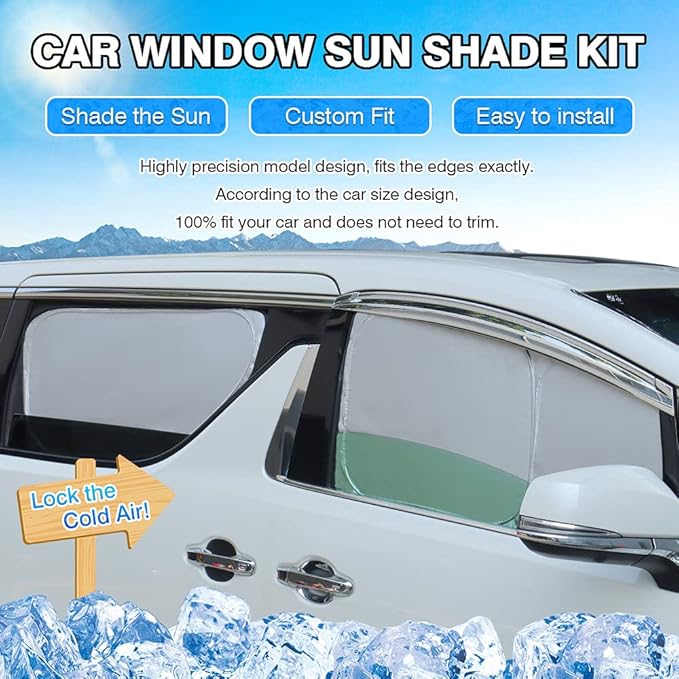 T TGBROS Windshield Sun Shade for Ford F150 2015-2020 Car Window Shades Thicken UV Block and Blackout Privacy Foldable Sunshades 5PCS Accessories Keep Cool Sun Visor Covers