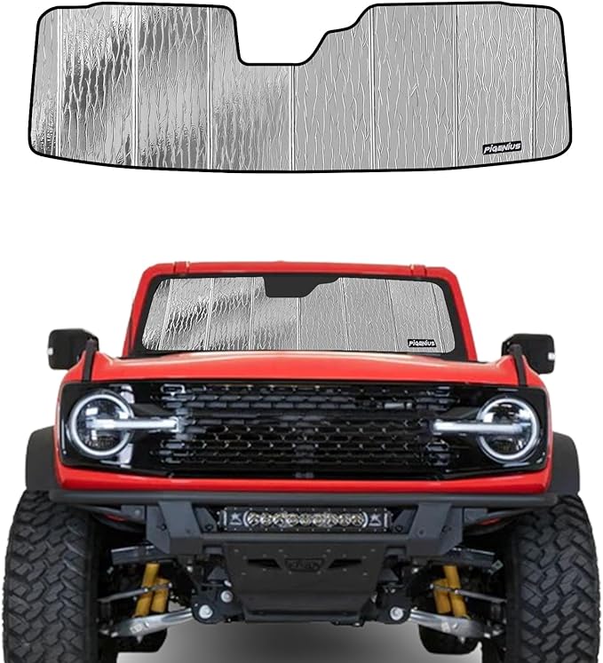 Pigenius Windshield Sun Shade for Ford Bronco 2021-2026, Custom Fit Front Window Sunshade - AstraGuard