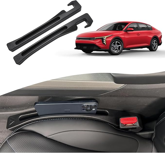 Car Seat Gap Filler for Kia K4 2025-2026 Gap Filler Organizer Stop Things from Dropping Customized Interior Accessories Black, 2 Pack