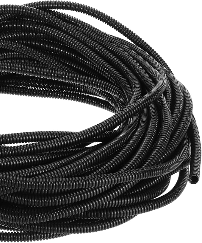 DMiotech 100ft Wire Loom Split Tubing 1/2 Inch(12.7 Mm) ID, Cord Protectors from Pet Flexible Conduit Cable Management for Office, Home, Garden, Black