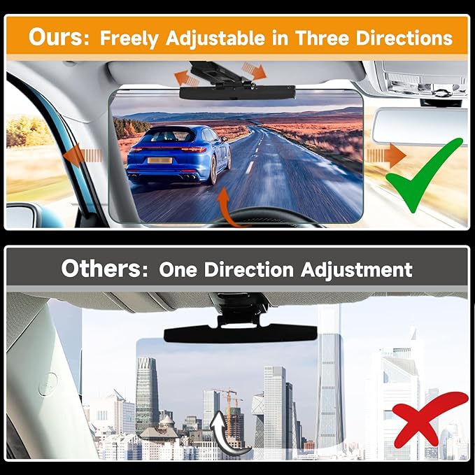 Sun Visor Extender for Cars，Adjustable Car Visor Extender Sun Blocker(UV400) ，Polarized Car Sun Visor，Safe Driving Extension for Glare，Clip on Sun Visors for Cars, Universal (Universal, L)