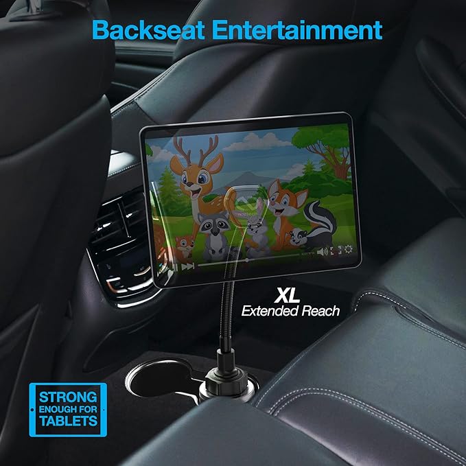 Naztech MagBuddy Elite XL Cup Cell Phone Holder for Car - Black Gooseneck Magnetic Stand Cup Phone Holders for Your Car Cellphone Holder Mount for Truck, Auto Seat Cupholder Mount for iPhone, Android