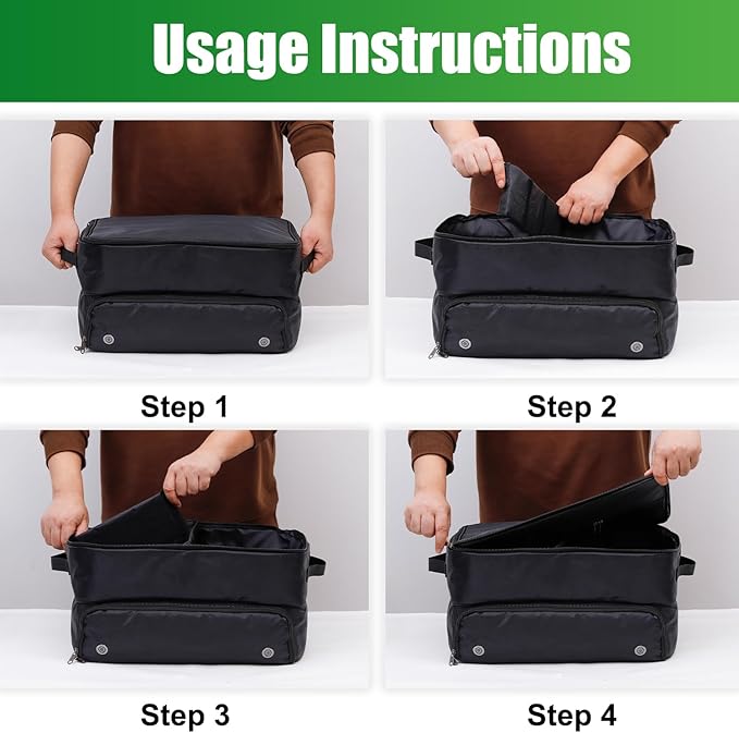 Golf Trunk Organizer Storage with Separate Compartment for 2 Pair Shoes Up to US Mens 16,2 Layer Golf Trunk Organizer,Waterproof Car Trunk Locker for Balls, Tees,Gifts for Golfers