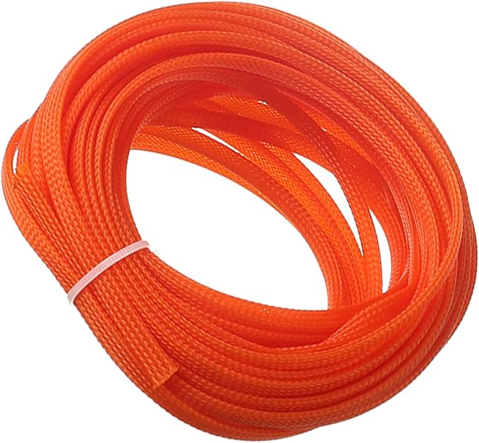 Aicosineg 32.8FT Cable Sleeve PET Braid Cable Sleeving Flexible Wire Mesh Sleeve Wire Braided Protective Sleeve for Cable Solid Tube Power Cord Protection Flame Retardant Cable Manage Orange
