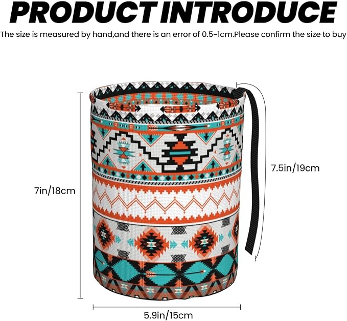 Car Trash Can Classic Aztec Pattern Multipurpose Collapsible Leakproof Trash Bin Car Accessories for Car Automotive Truck SUV