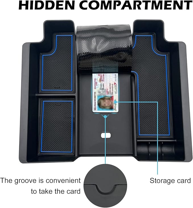 JOJOMARK Center Console Organizer Tray fits for 2019-2022 GMC Sierra/Chevy Silverado 1500 Accessories, 2020-2021 2022 2023 Silverado/Sierra 2500 HD/3500 HD(Full-Size, Blue)