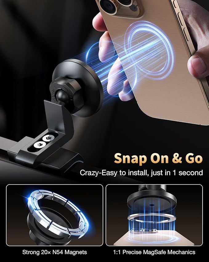 360° Rotating Magnetic Phone Mount for Toyota Tacoma 2016-2023 Dashboard - Secure Hold | Dashboard Phone Holder, Tacoma Phone Mount, Magnetic Car Mount, Toyota Tacoma Accessories