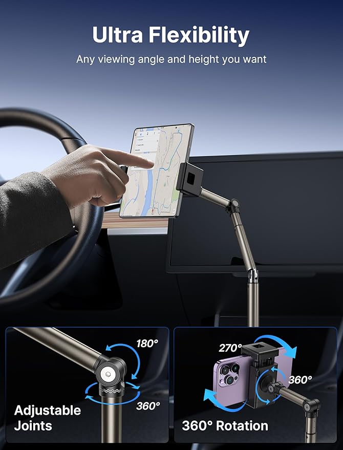 JSAUX Cup Holder Universal Mount for Foldable Phone, Car Truck Cradle Compatible With iPad Mini, Samsung Galaxy Z Fold 6/5/4, Pixel 9 Pro, Xiaomi Mix Fold 4/3/2