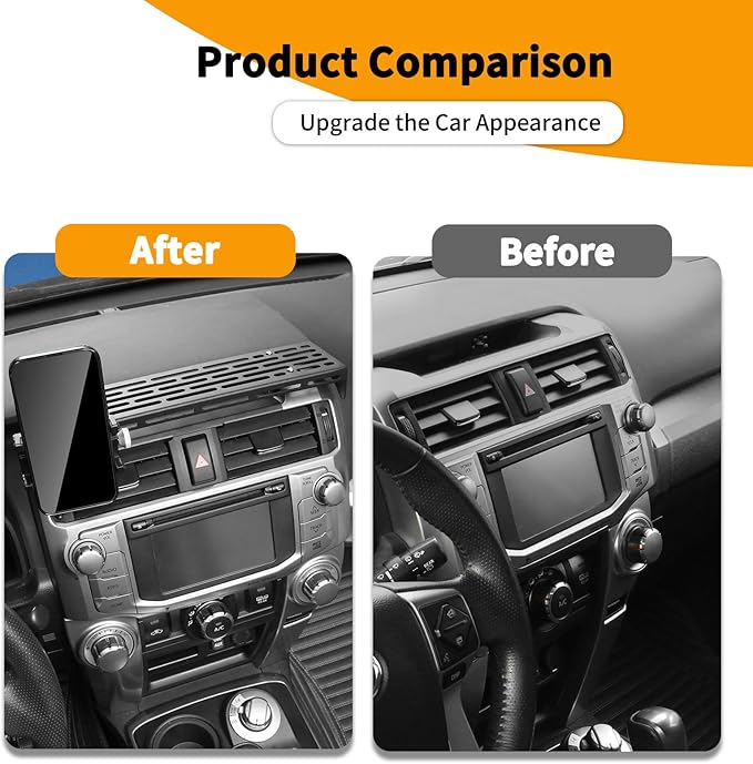 Hoolcar for 4runner Center Console Extension Holder Mount Metal Heavy-Duty Dashboard Mounting Bracket Fits for 2010-2025 Toyota 4runner Interior Accessories, Black, 2PCs