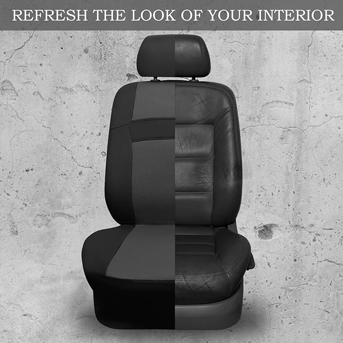 CAR PASS 3D Air Mesh Seat Cover Full Sets, Charcoal Car Seat Cover with 5mm Composite Sponge Inside,Airbag Compatible Universal Fit for SUV,Vans,sedans, Trucks, Automotive Interior Covers(Black Gray)