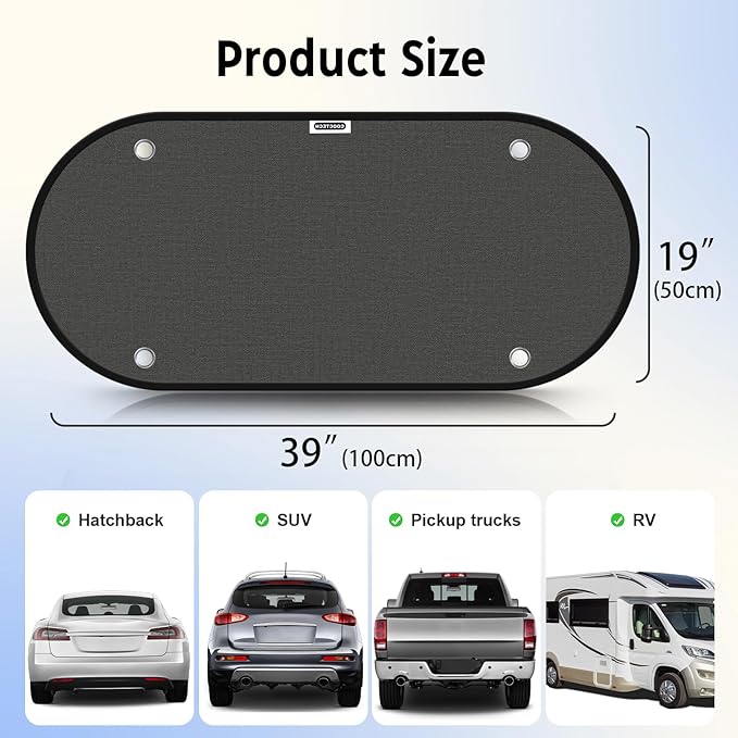 2026 New Upgrade Car Shades for Back Windows Baby 39"x19"(1 Pack),Rear Window Sun Shade,Car Window Shades Can Blocks 99.98% UVR,Sun Shade Windshield,Glare Shield Protection