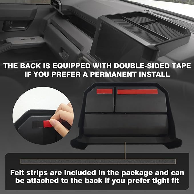 Muslogy Center Console Organizer Compatible with 2024 2025 2026 Toyota Tacoma 4th Gen Accessories Interior Storage Box Insert Tray Phone Pocket(Console Organizer+Dash Storage Box)