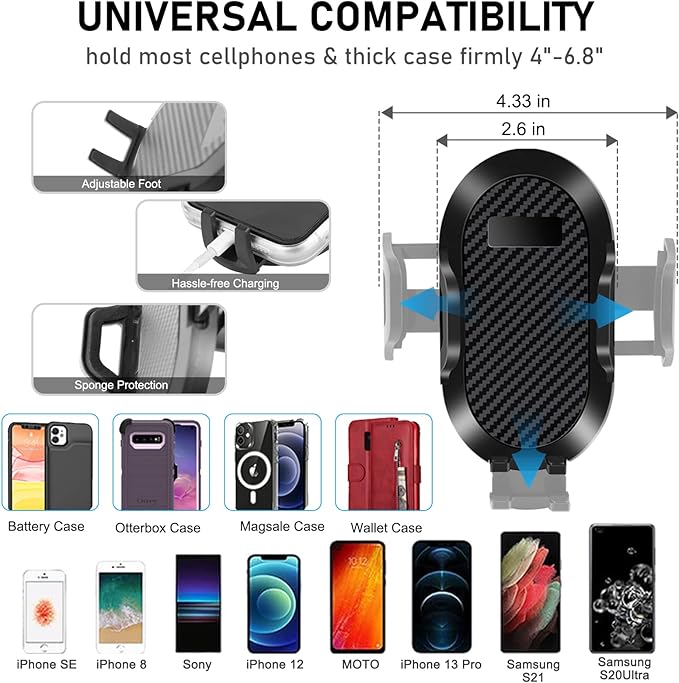 Kaishengyuan Upgraded Phone Mount for 2011-2017 Jeep Wrangler JK JKU, Multi-Mount Phone Holder Dash Tray Storage Box System Kit with Extension Arm Metal Rod