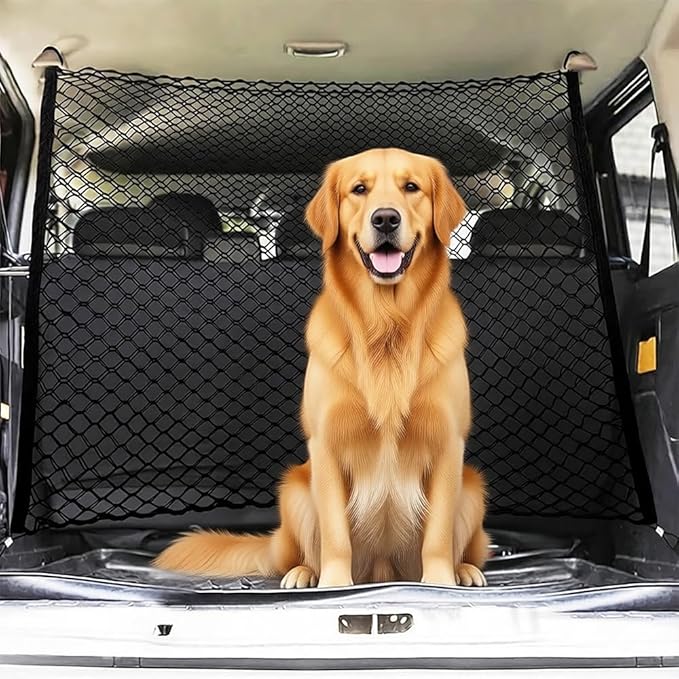 Dog Car Barrier for Nissan Murano 2002–2025, Durable Car Dog Back Seat Barrier Net, Elastic Mesh Pet Divider Storage Net, Breathable & Secure Travel Guard