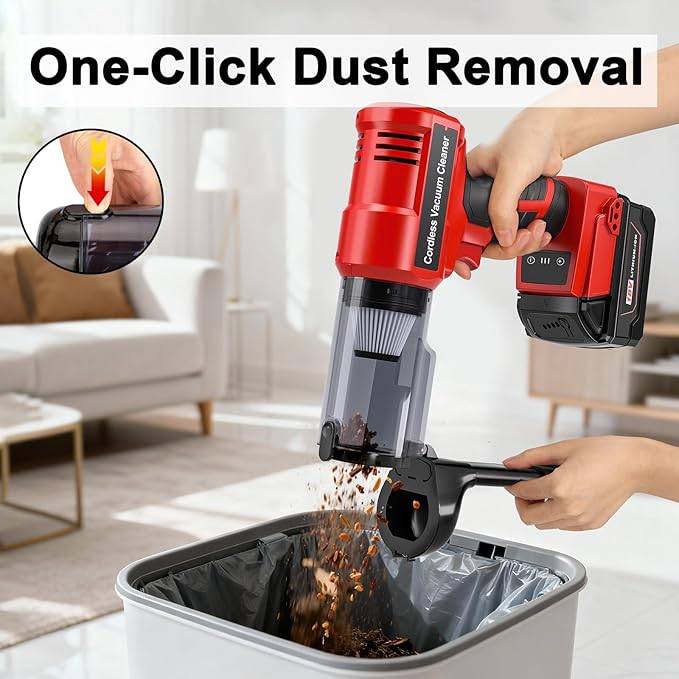 Adisipsoarin Cordless Vacuum Cleaner for Milwaukee M18 18V Battery, Electric Handheld Vacuum Cleaner with 105AW Powerful Suction, Portable Vacuum Cleaner for Floor, Carpet, Car(Battery Not Included)
