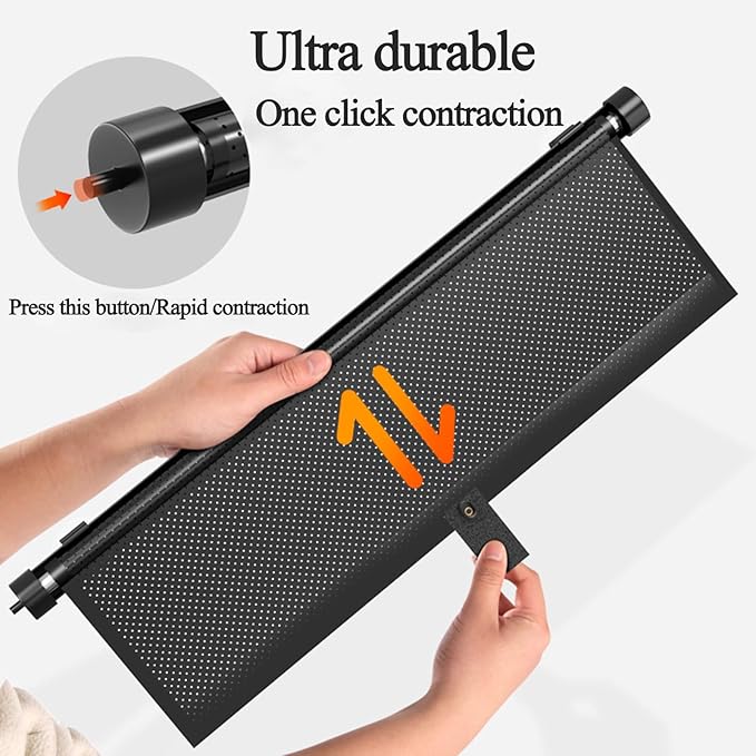 2 Pack Retractable Car Shades for Side Windows - Window Sun Shade for Car with Strong Suction Cups | Roller Shades UV Heat Block Sun Shade for Cars House Office Window (L:19.6"x19.6")