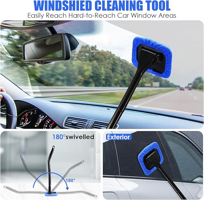 Viewsun 18PCS Car Cleaning Kit, Car Interior Detailing Kit with Blue High Power Handheld Vacuum, Detailing Brush Set, Windshield Cleaner, Cleaning Gel, Complete Auto Accessories for Men, Women