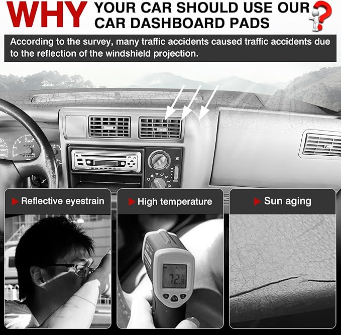 Autorder Dashboard Cover Mat for 1994-1997 Chevrolet Chevy S10 Blazer/GMC Jimmy Sonoma&1996 1997 Olds Oldsmobile Bravada Accessories Dash Cover Upgrade Velvet Dash Mat UV Rays Protector