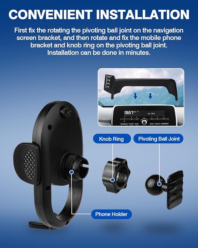 Autorder Car Phone Holder for 2017-2020 Mazda CX-5 CX5 Accessories Phone Mount 7-Inch Screen Cell Phone Automobile Cradles Hands-Free 360 Degree Rotation