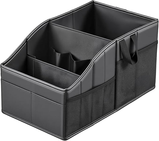 Car Storage, Sturdy Leather Car Backseat Organizers, Support Up to 33 LB of Weight Automotive Front Seat Organizer, Floor Organizer and Storage Used for SUV Truck Toy Snack Water Bottle Holder