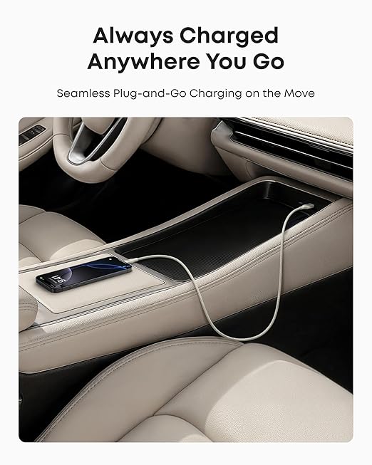 Anker Car Carplay Cable for iPhone 17 16 Pro Max Plus, Upcycled Braided USB A to USB C Car Charger Cord for Samsung Note20 and More(6FT,White) (Pack of 2)