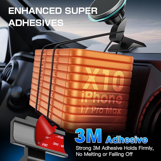 Magnetic Phone Mount with 15W Fast Charging for Toyota Tacoma 2016–2023, 22 Strong Magnets, Rock-Solid Hold on Rough Roads