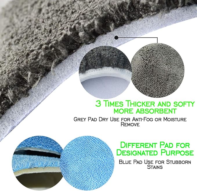 Windshield Cleaner Tool Car Window Cleaning Wand Glass Microfiber Brush Bigger Pad Thicker Softy Cloth, with Towel Spray Bottle Cloth Bag Kit TTL 6Pcs