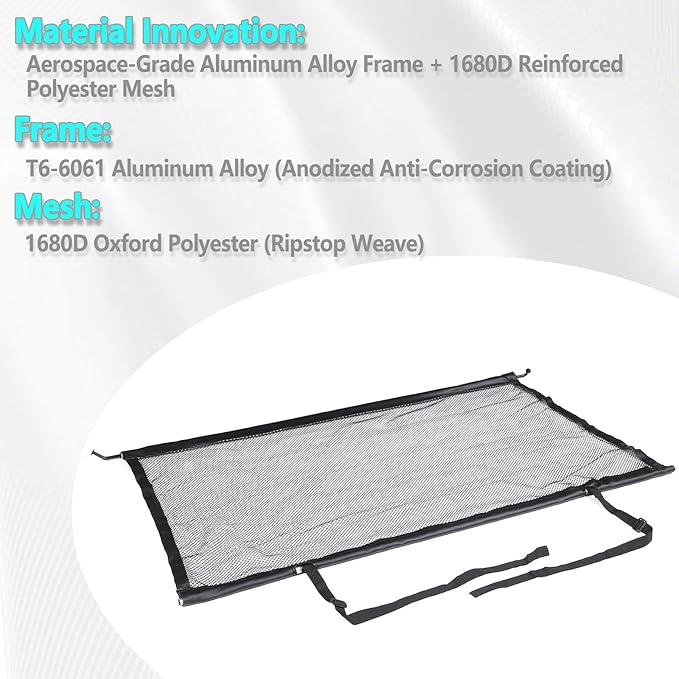 Universal Fit Pet Barrier Car Divider for Ineos Grenadier 2020-2025+ | Heavy-Duty Mesh Backseat & Trunk Dog Fence | Adjustable Vehicle Cargo Net for Travel Safety (Black)